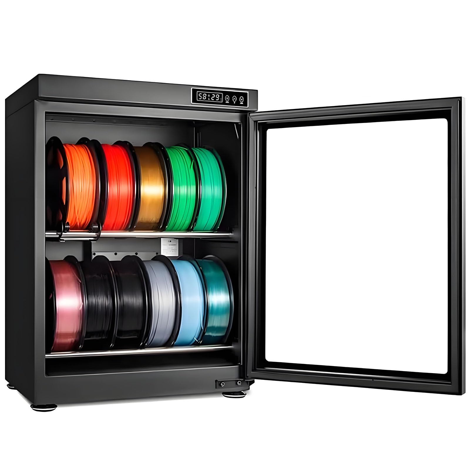 SHENGSHIYU 3D Filament Dryer Box, Anti-Moisture Storage for 10-12 Rolls of 1kg, Humidity Control RH15%-RH60%, Compatible with Nylon, PLA, PETG, ABS, TPU, for Home and Business SD070