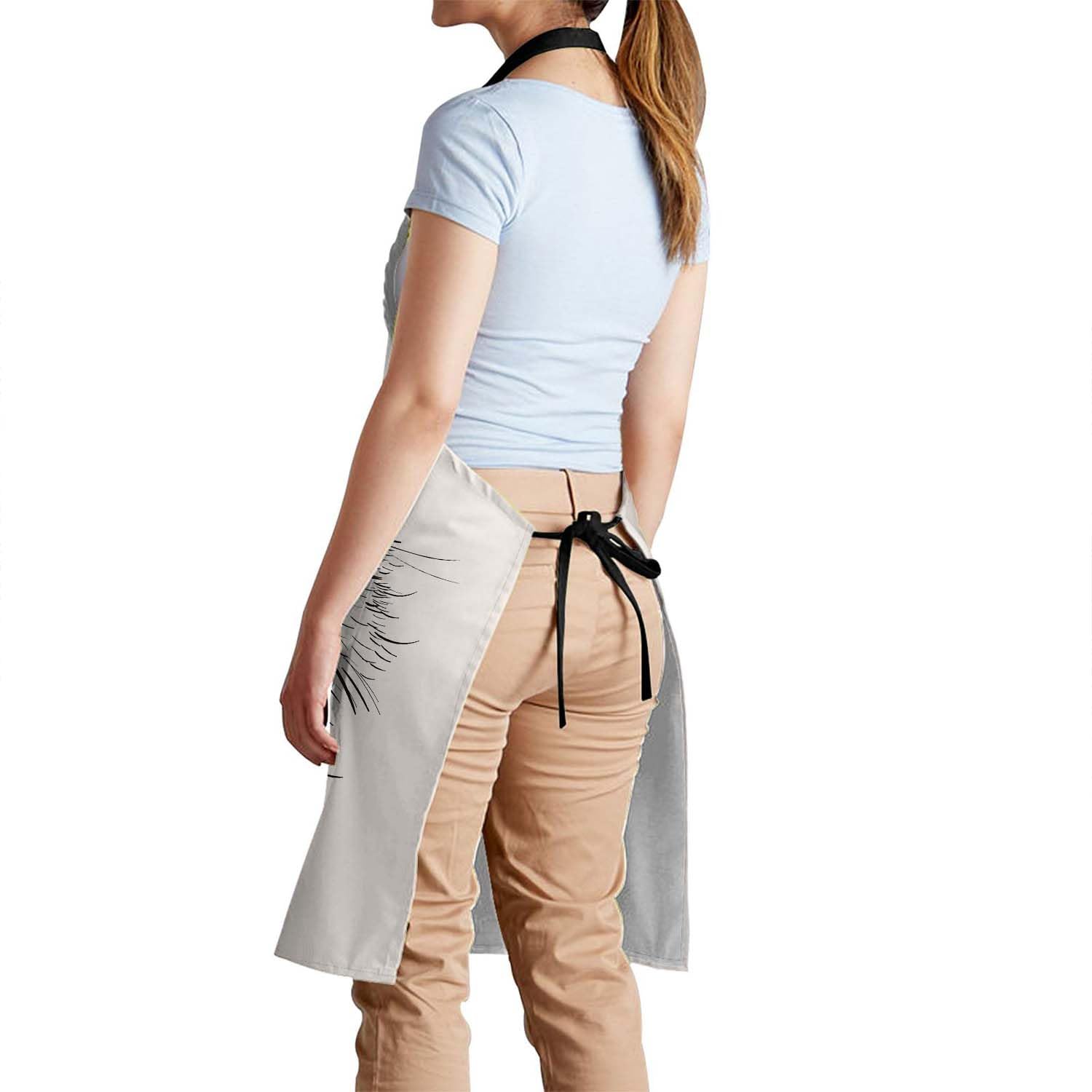 Smooffly Sketch Raccoon Face Apron Unisex Adjustable Bib Apron Cooking Kitchen Chef Women Men Aprons for Home Kitchen Restaurant,Coffee House,Shop,Garden - Image 3