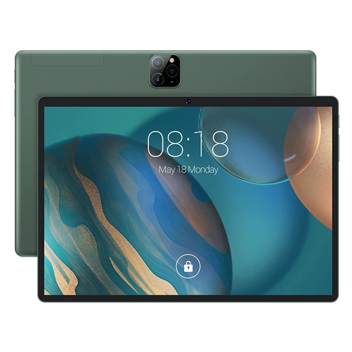 10.1 inch Android Tablet, Tablet PC with SD Card Slot and Dual Cameras,16GB Storage,4000mAh, HD Full Touchscreen, Bluetooth, equipped with flash and auto focus function,Green