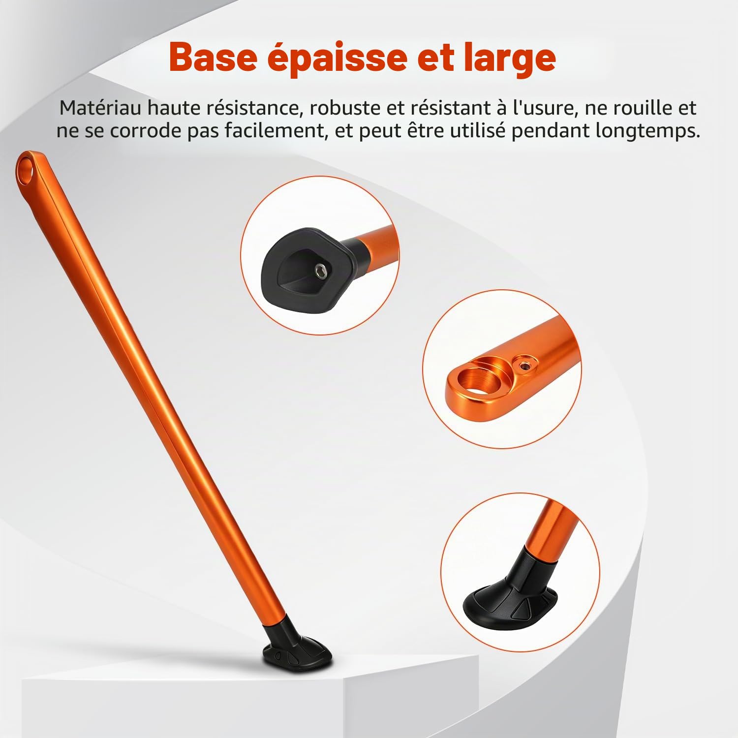 JFG RACING Support Bequille Laterale Moto,Bequille Laterale Réglable Orange