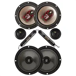 Par Alto Falante B3x60x 6 Polegadas Bravox 100 Rms + Par Alto Falante Kit 2 Vias 6 Polegadas Bravox Cs60bk 130 Rms Tnt Full Som Automotivo