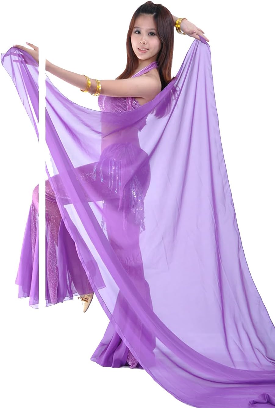 Lightweight 100% Chiffon Hand Scarf Belly Dance Scarf Throwing Chiffon Hand Scarf Belly Dance Costume Outfit Scarf - Image 2