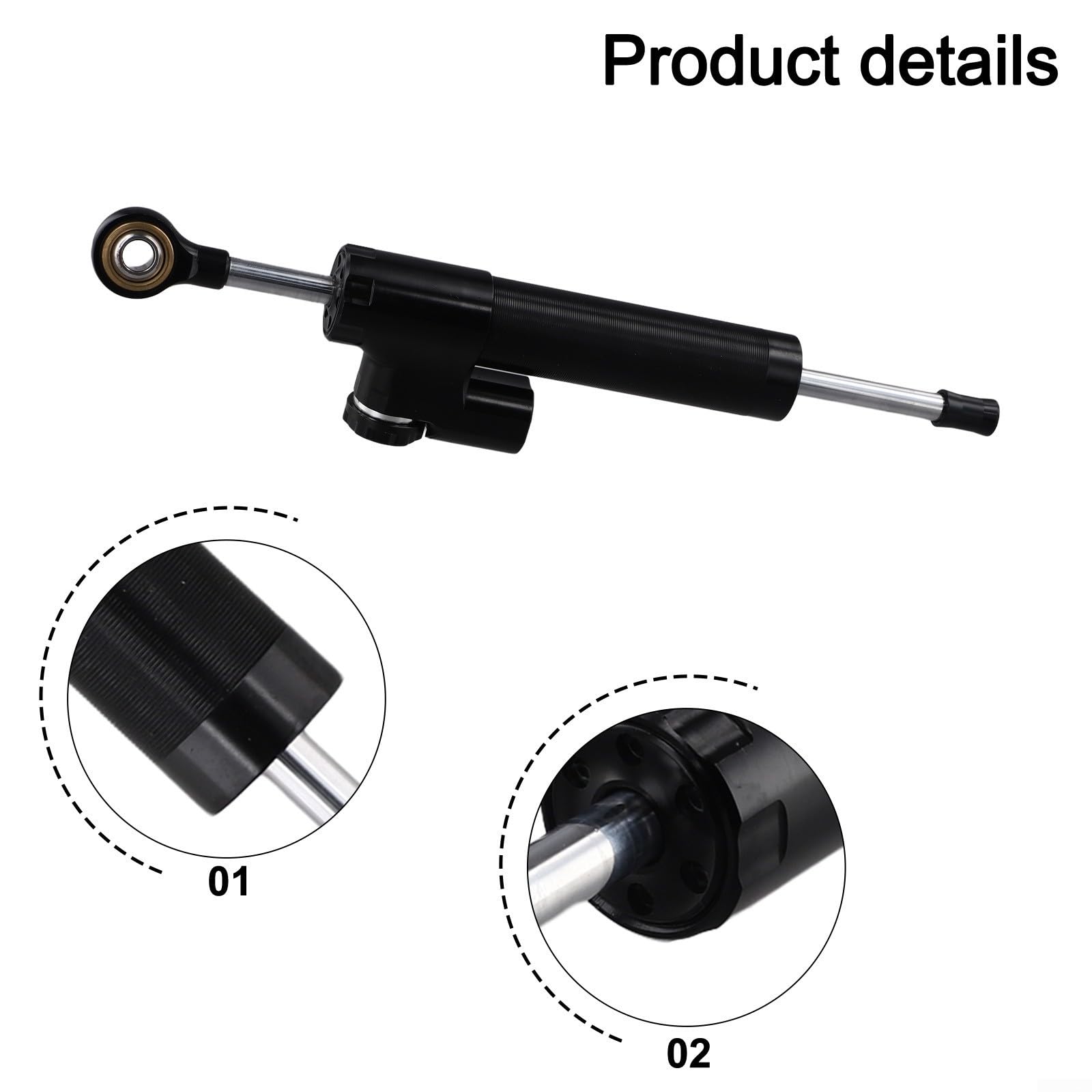 Scooter Performance Upgrade Estabilizador de dirección ajustable compatible con la serie Zero/For (negro)