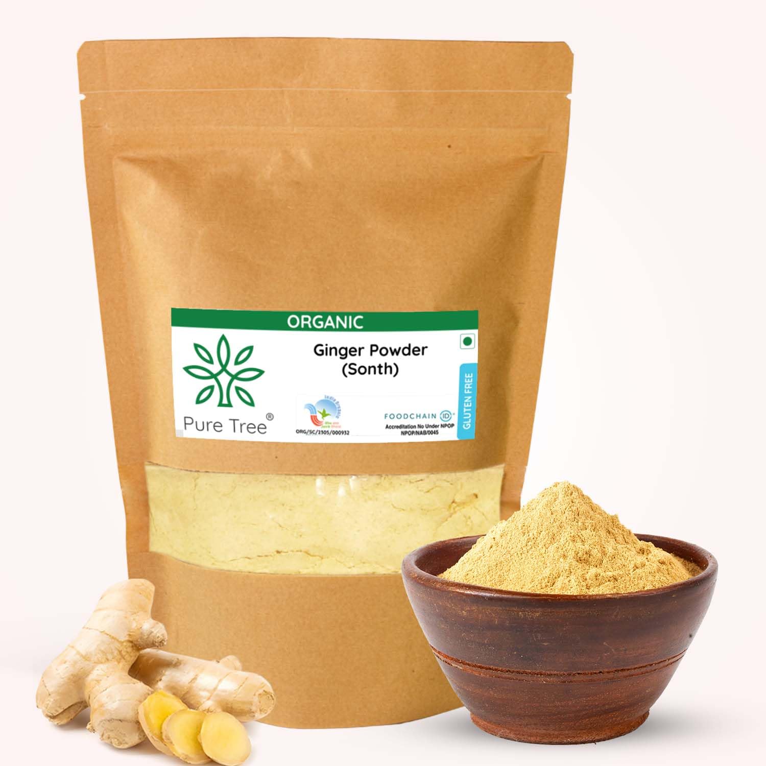 Pure Tree Certified Organic Adrak Powder | 100 g | Sonti Dry Sonth Powder - Saunth | Allam Powder Ginger Powder For Cooking | Gluten Free Sukku Podi-image-36