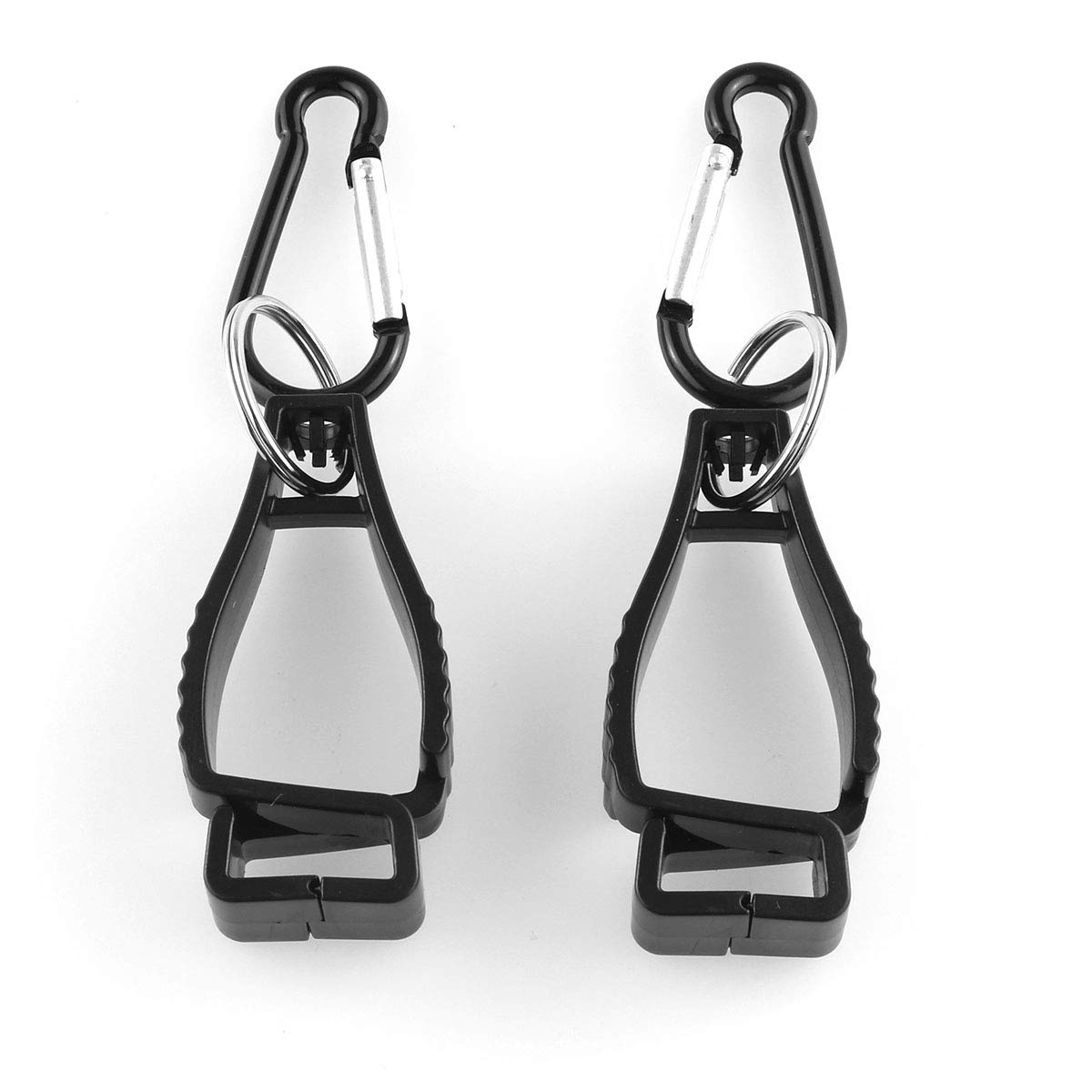 ZRM&E 2pcs Black Color Plastic Work Gloves Safety Clip Glove Holder Glove Keeper Mountaineering Buckle for Gloves, Glasses, Helmets, Towels