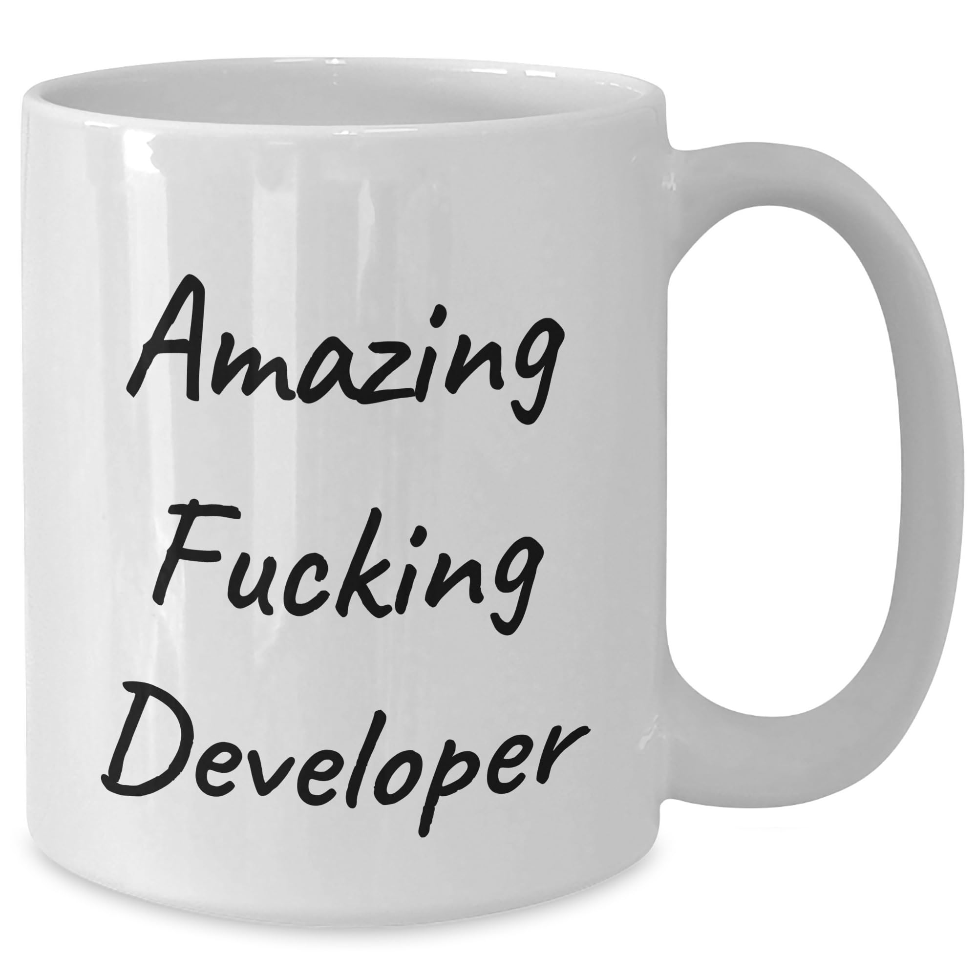 Funny Developer Birthday Unique Gift Amazing F-ing Developer White Coffee Mug 15oz