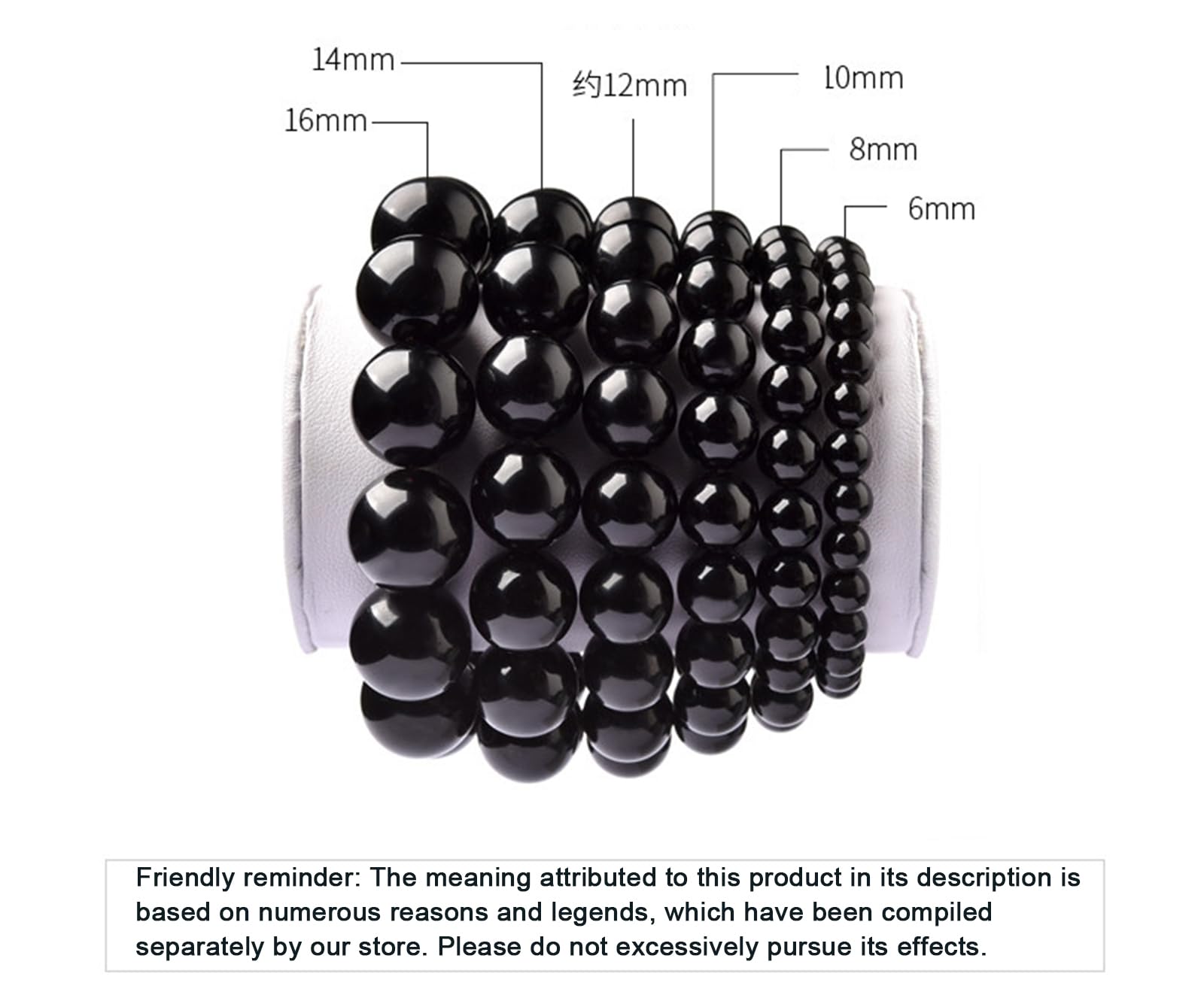 Bracciale di Protezione - Bracciale di Ossidiana Nera Naturale Fatto a Mano - Bracciale di Yoga in Pietra Naturale con Perline Rotonde di Pietre preziose,10mm