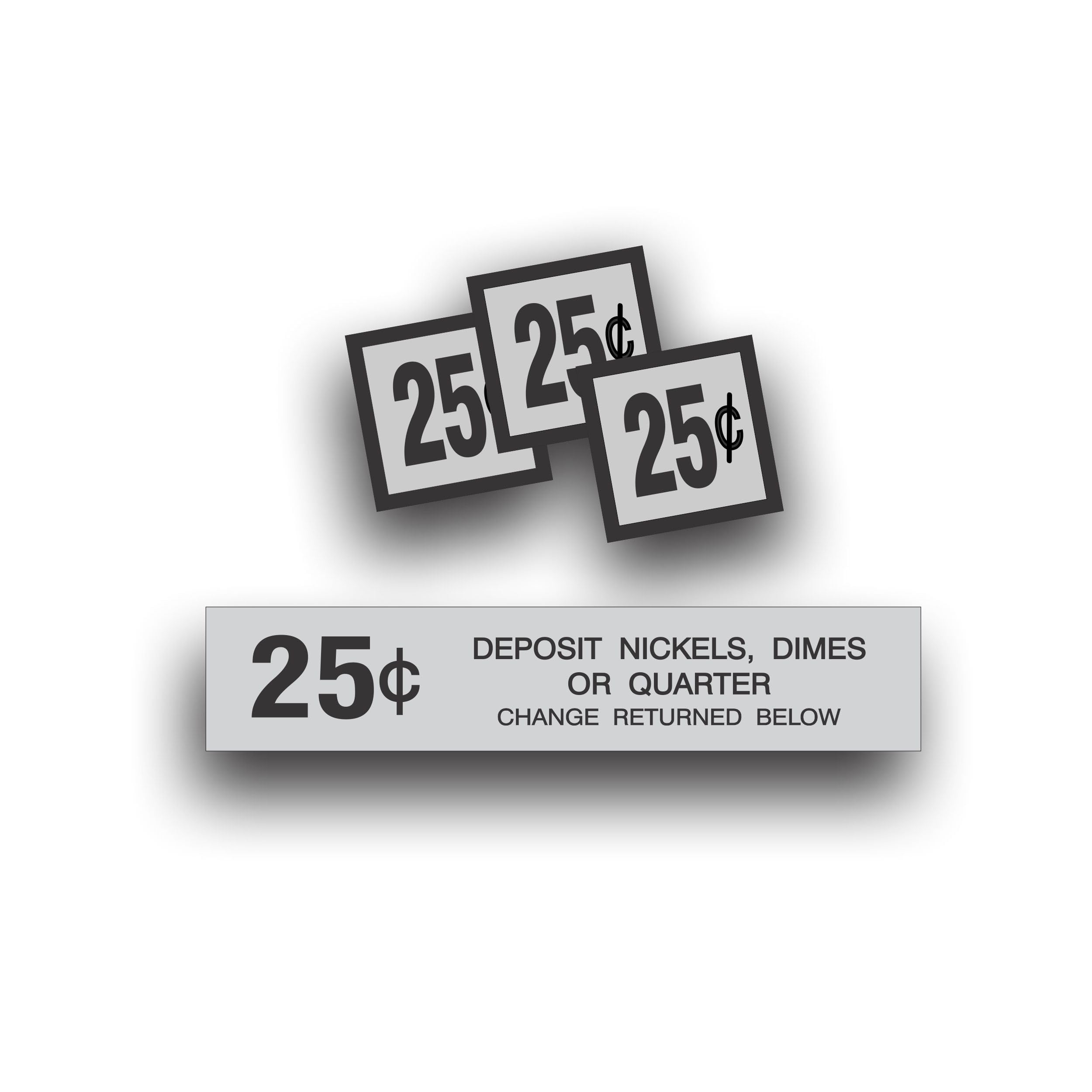 Restoration Decal Sticker for Vending Machine Coin Change Slot 25 Cent Compatible with Pepsi Coke Choice Vend CVC Soda Pop Soft Drink 1x5 inch +3 Sq 1.25