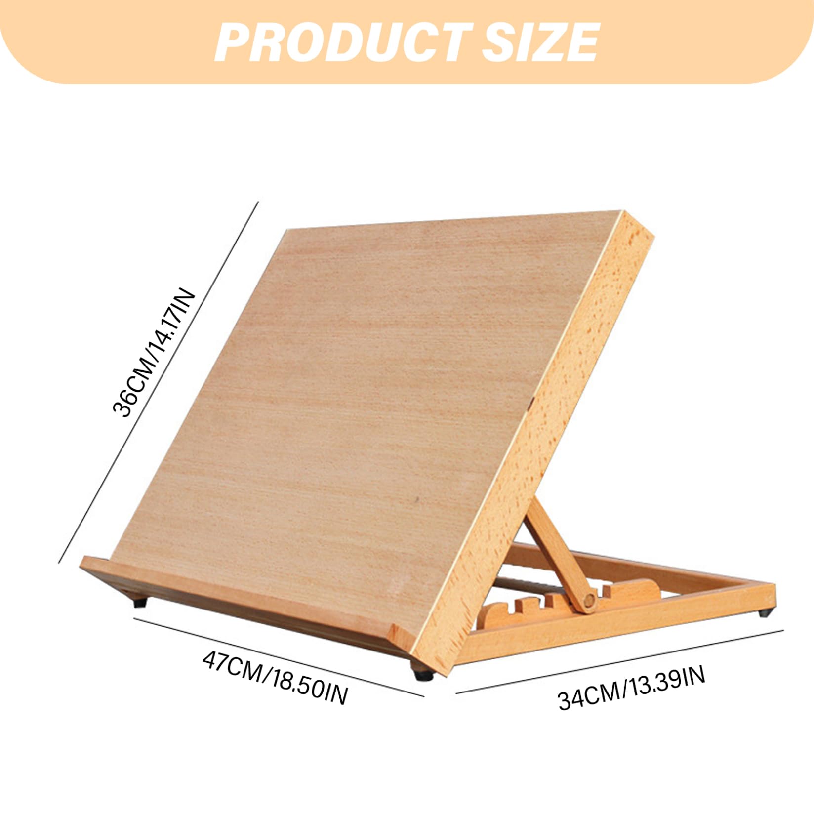 Caballete de escritorio portátil con base antideslizante, tablero de madera gruesa para estudiantes, artistas y principiantes, perfecto para pintar y dibujar en la mesa