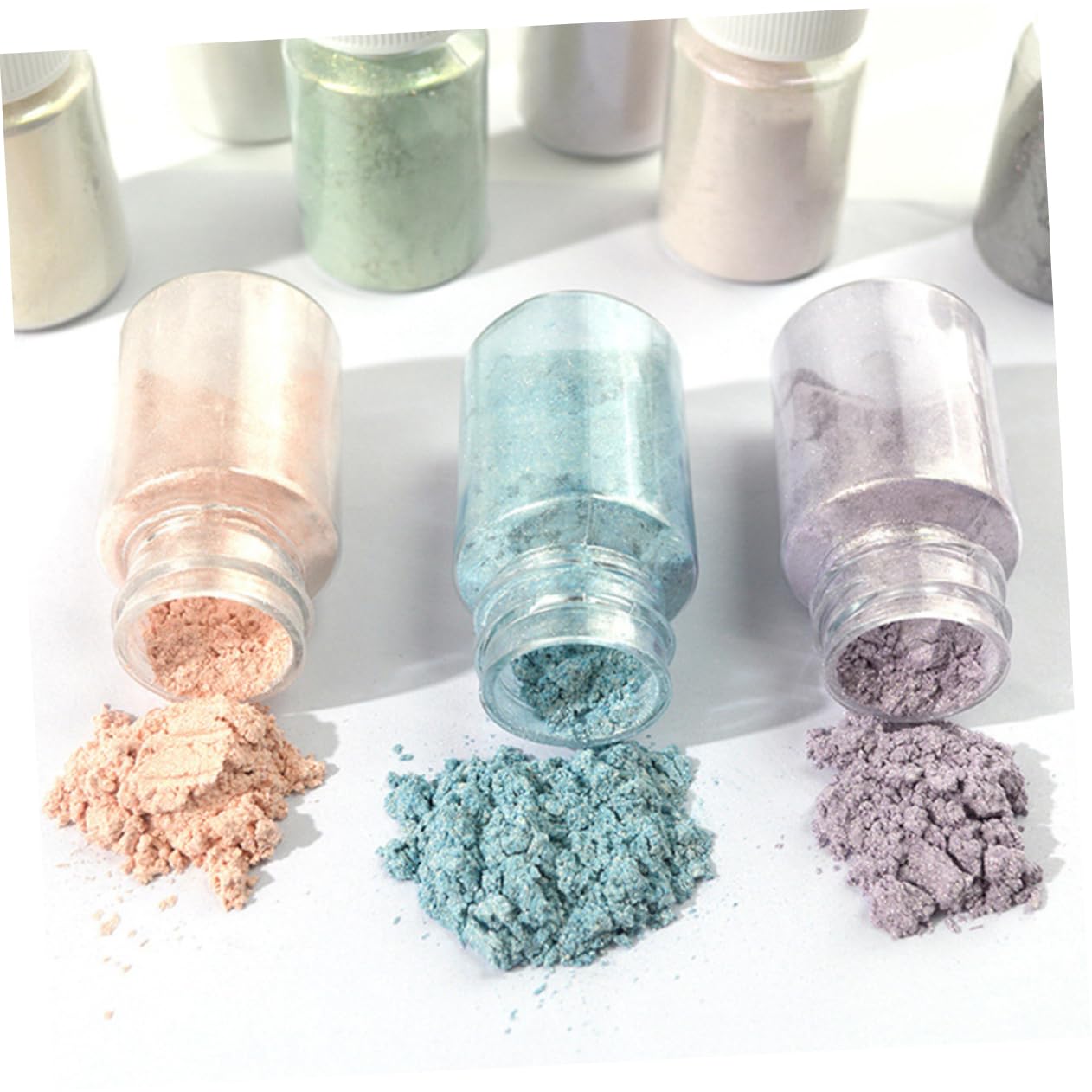 jojofuny 3 Sätze Polarisiertes Pulver Tönungspulver Schillerndes Nagelfarbpigment Farbwechselndes Glimmerpulver Interferenz Glimmerpulver Glimmerpulver Für Lipgloss 9 Stück * 3