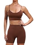 Ourgifts Workout Sets for Women 2 Piece Outfits Seamless High Waisted Workout Shorts Women with Sports Bra Sets Gym Clothes