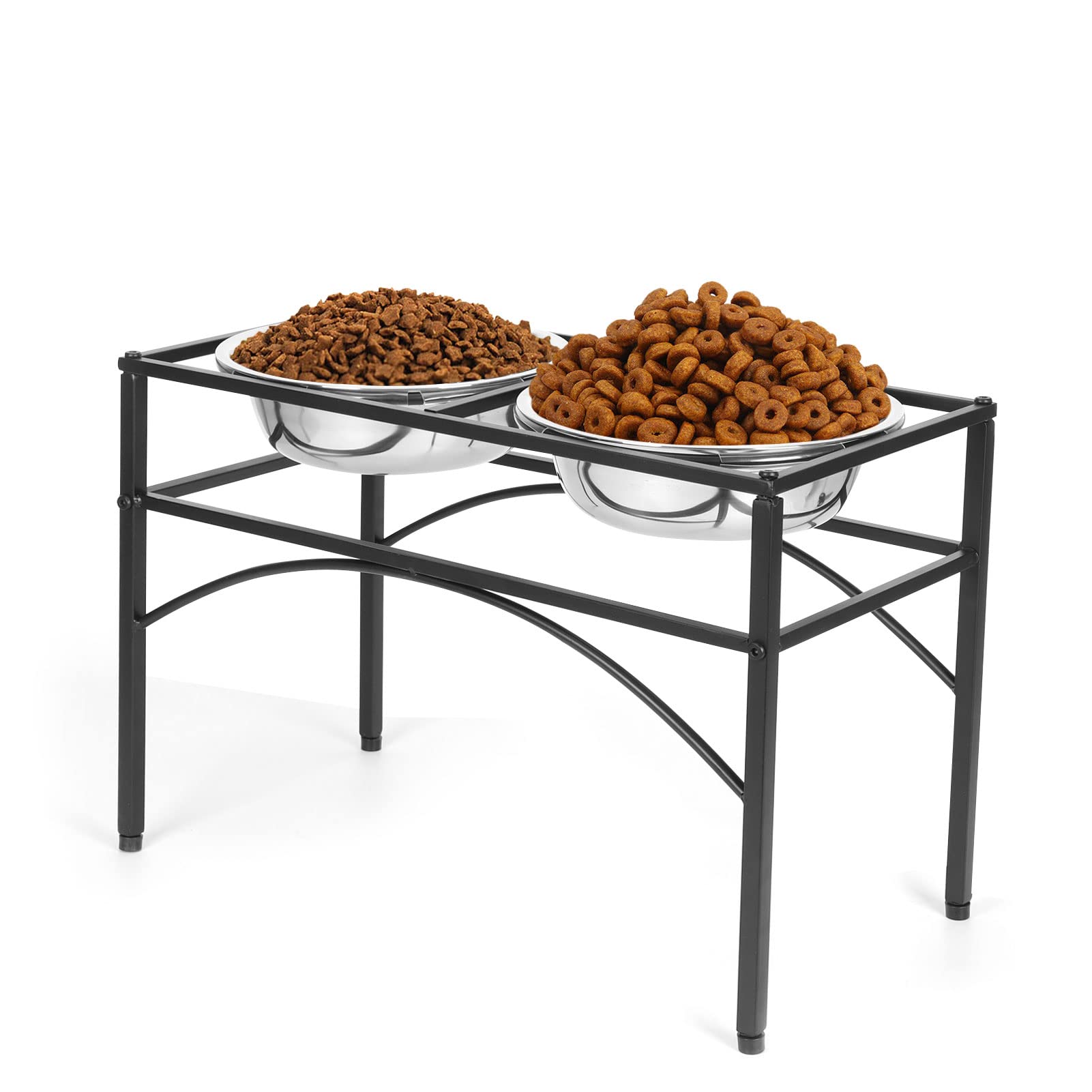 Holdfiturn Raised Dog Bowl Set - Elevated Pet Feeder with Stainless Steel Water and Food Bowls (M)