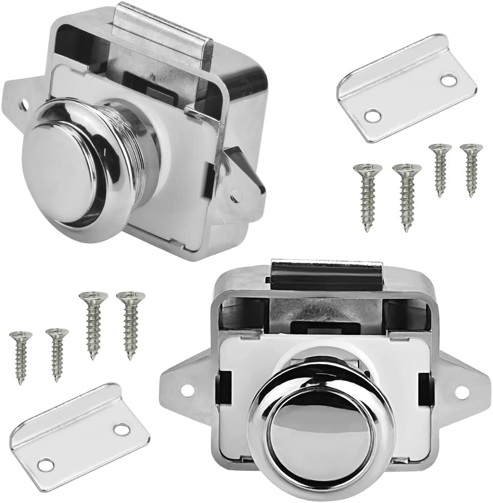 10pc Push Button Latch Catch Pop Up Cupboard Door Knob Latch Fit 15