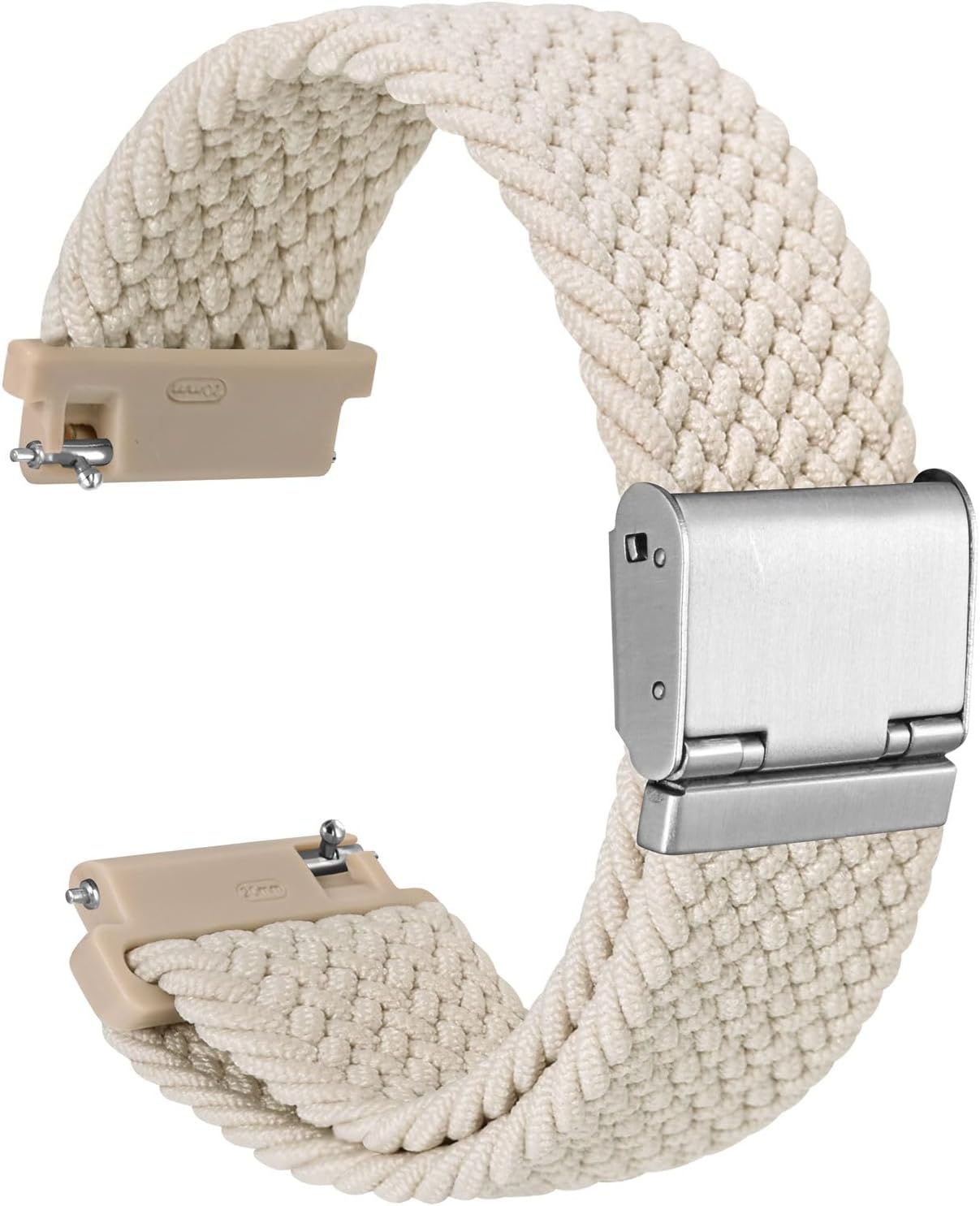 WOCCI 18mm Braided Nylon Watch Band for Men and Women, Quick Release, Silver Stainless Steel Buckle (Starlight)