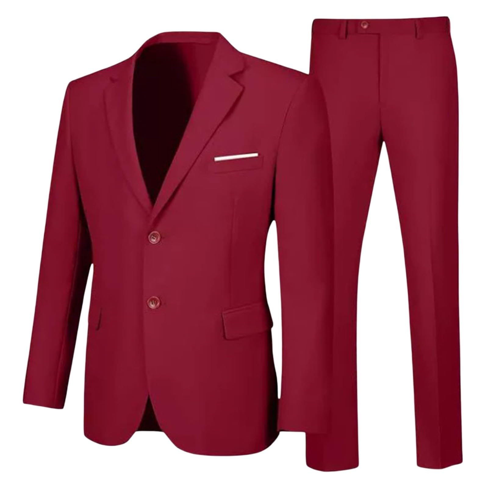 Smoking Costume Homme 2 Pièces Slim Fit Mariage Business Blazer Veste Pantalon