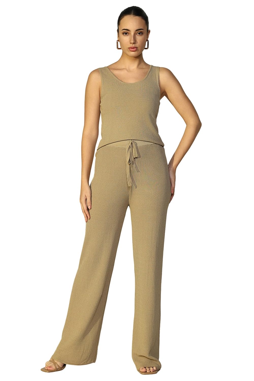 showoffff Edition Women's Textured Beige Co-Ords Set-CHN-0221_Beige-P-picture-16