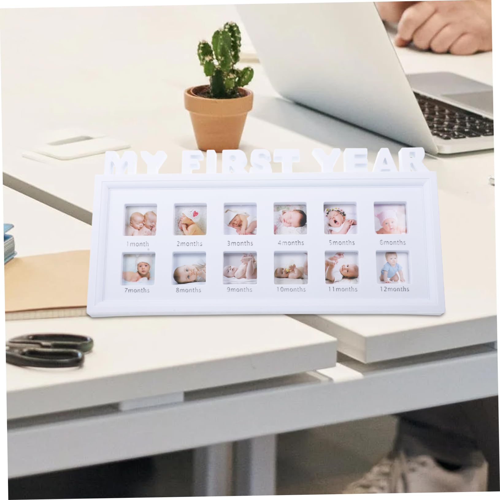 ULDIGI Growth Photo Frame Monthly Keepsake Display for Stylish Desktop Decoration for Nursery Record Special Moments Like Step