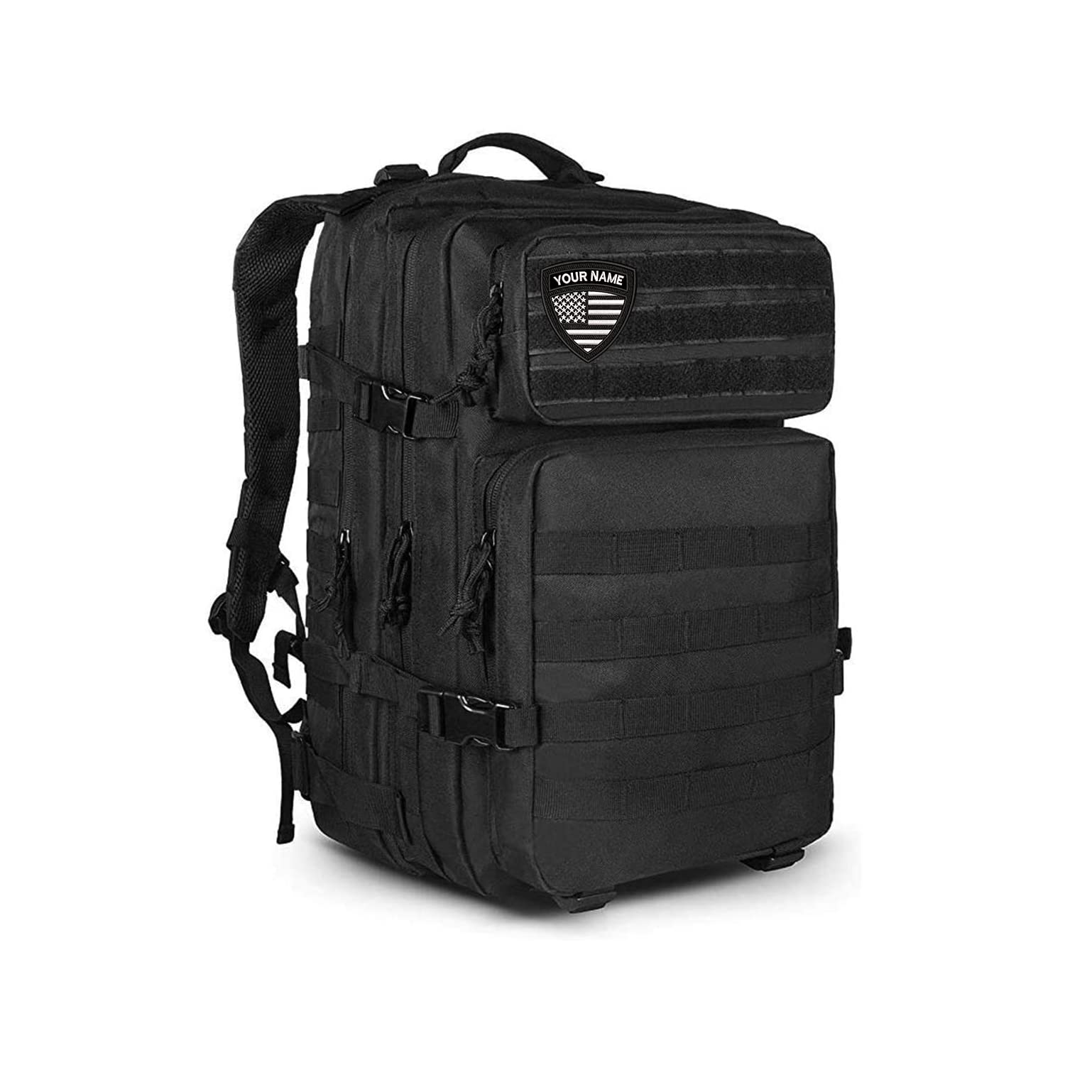 Custom US Military Name Patch, Custom Embroidery Name Patches 2 PCS, Personalized Tactical Military Patches, Number Tag with Hook and Loo p for Clothing Backpacks Caps Hats Jackets (White)