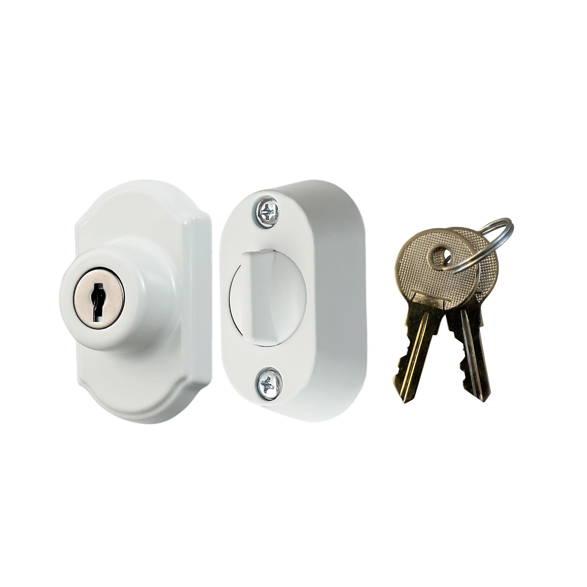 Ideal Security Keyed Deadbolt for Storm and Screen Doors, White