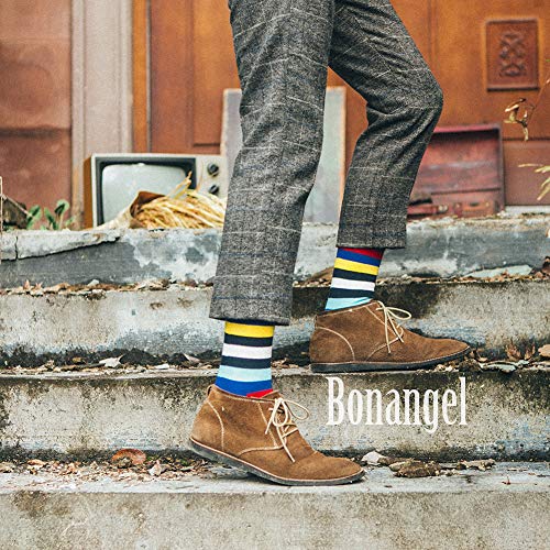 Bonangel Men's Fun Dress Socks-Colorful Funny Novelty Crew Socks Pack,Art Socks - Thumbnail 3