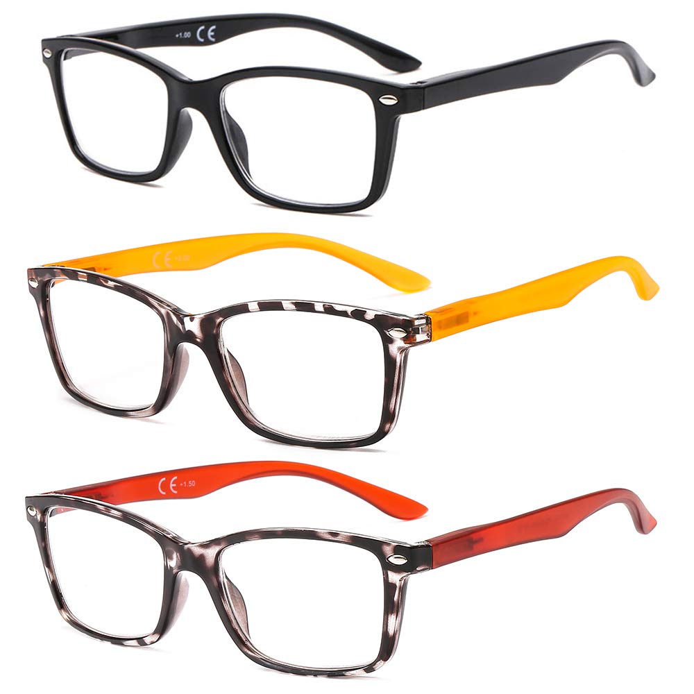 Suertree Lesebrille Feder Scharnier Klassisch Sehhilfe Augenoptik Brille Lesehilfe für Damen Herren BM151