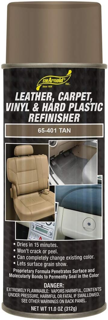 SM Arnold (65-201) Leather, Carpet, Vinyl & Hard Plastic Refinisher, Beige - 11 oz.