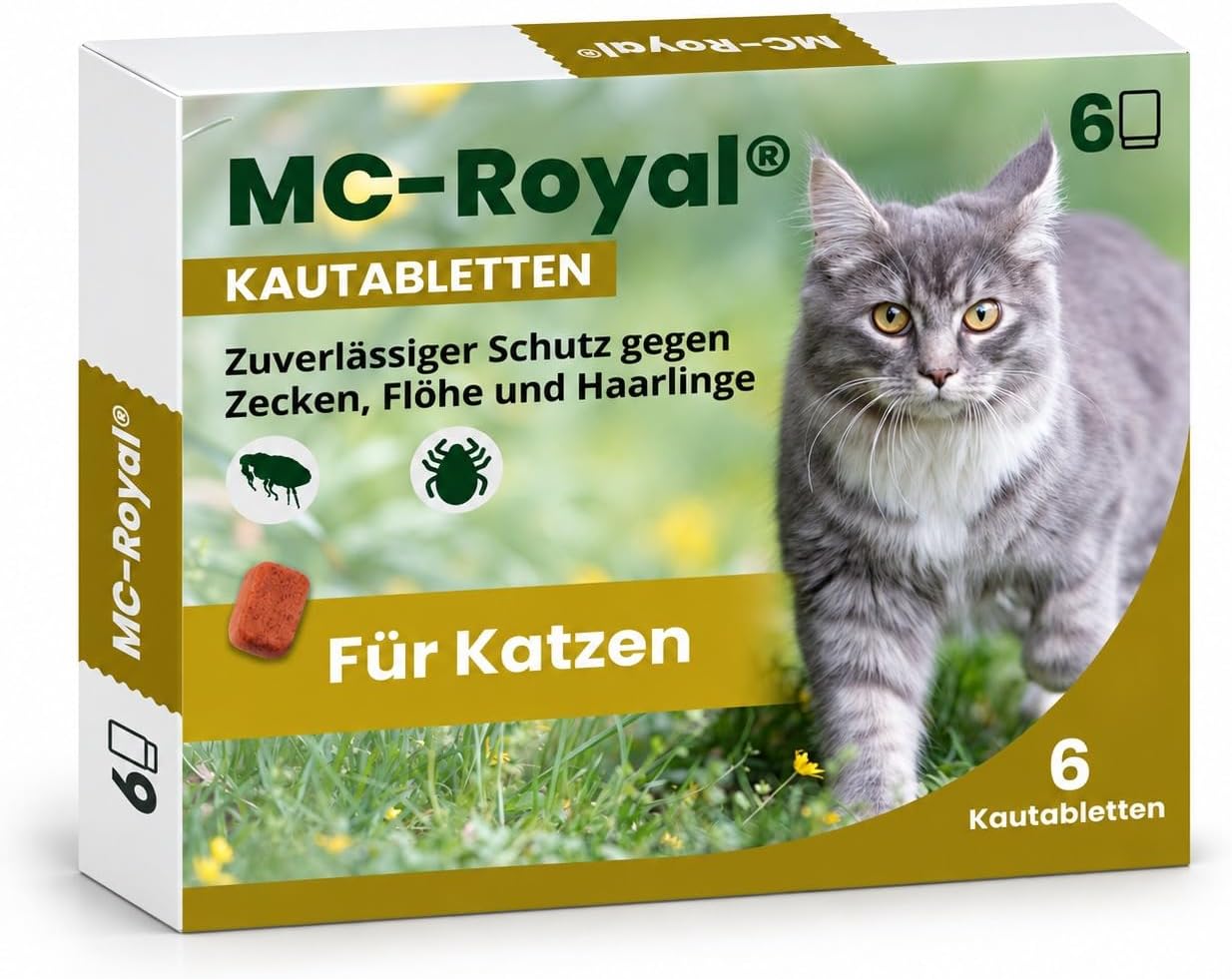 MC-Royal® Kautabletten für Katzen gegen Zecken & Flöhe [hochwirksamer Schutz] - zuverlässiger Schutz gegen Zecken und Flöhe - für Katzen