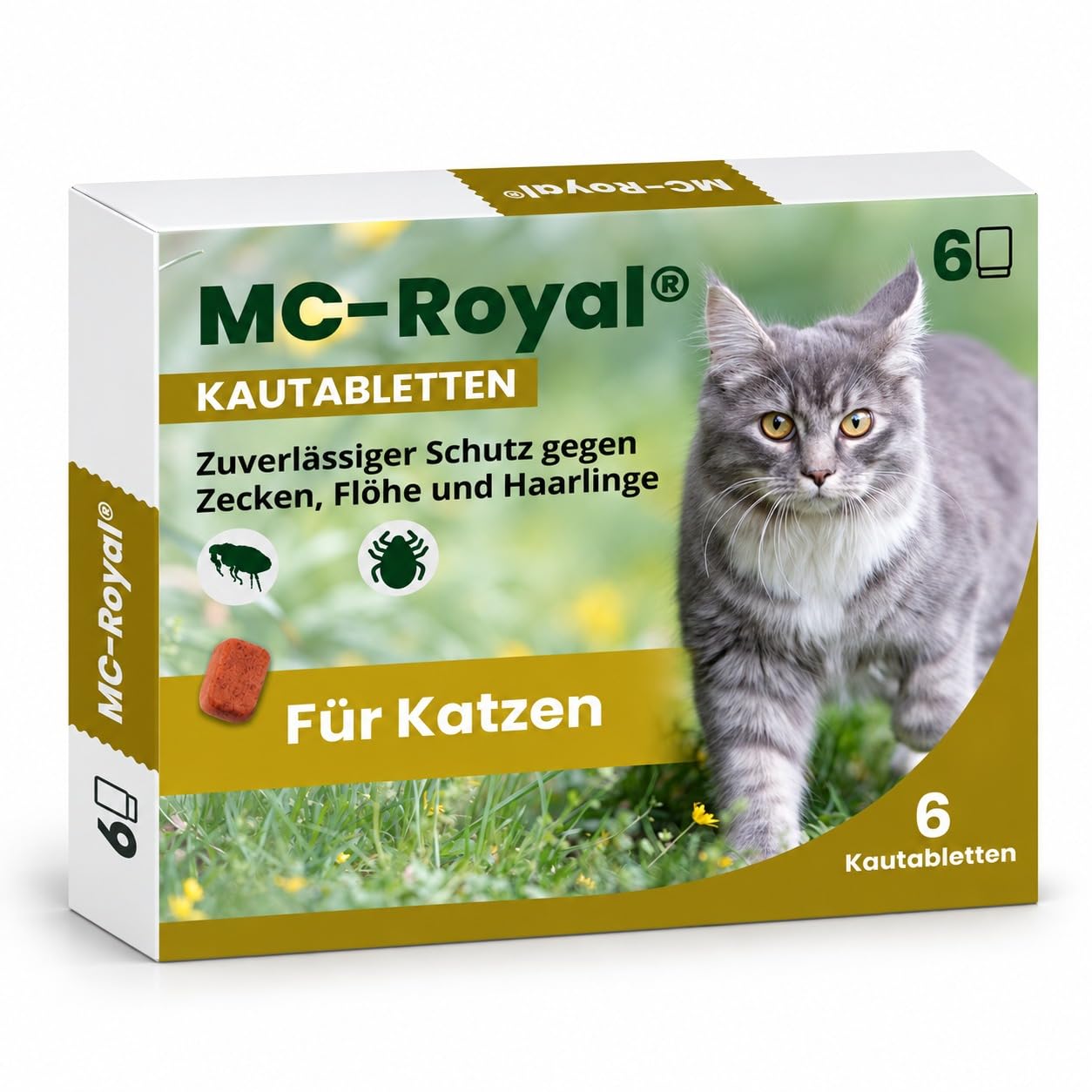 MC-Royal® Chewable Tablets for Cats Against Ticks & Fleas [Highly Effective Protection] - Reliable Protection Against Ticks and Fleas - for Cats