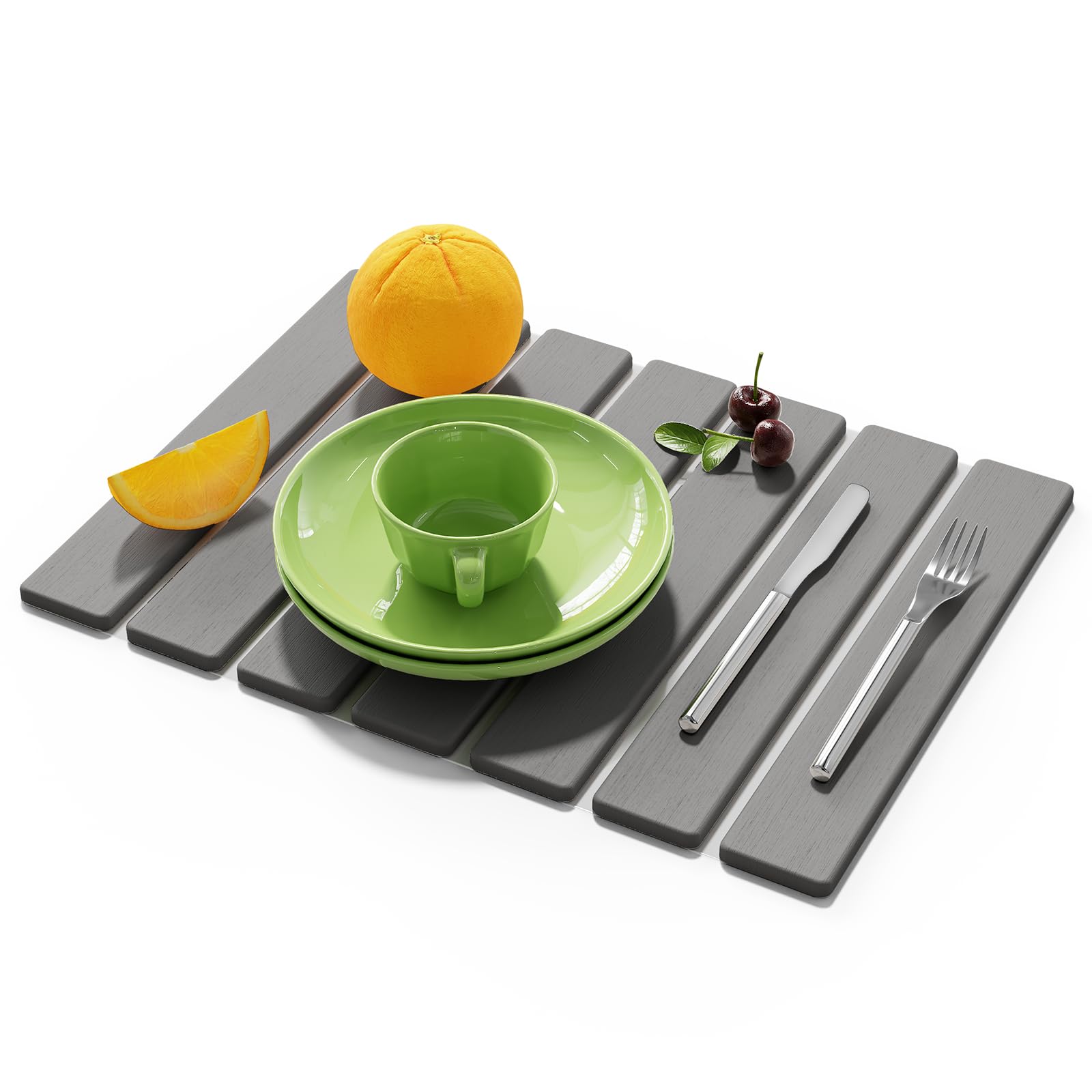 Stein-Abtropfmatte für Küchentheke, 39 x 30 cm, faltbar, schnell trocknend, Stein-Küchenmatte, umweltfreundlich, saugfähig, Kieselgur für Geschirr, Flaschen, Tassen, Badezimmer, jede Arbeitsplatte