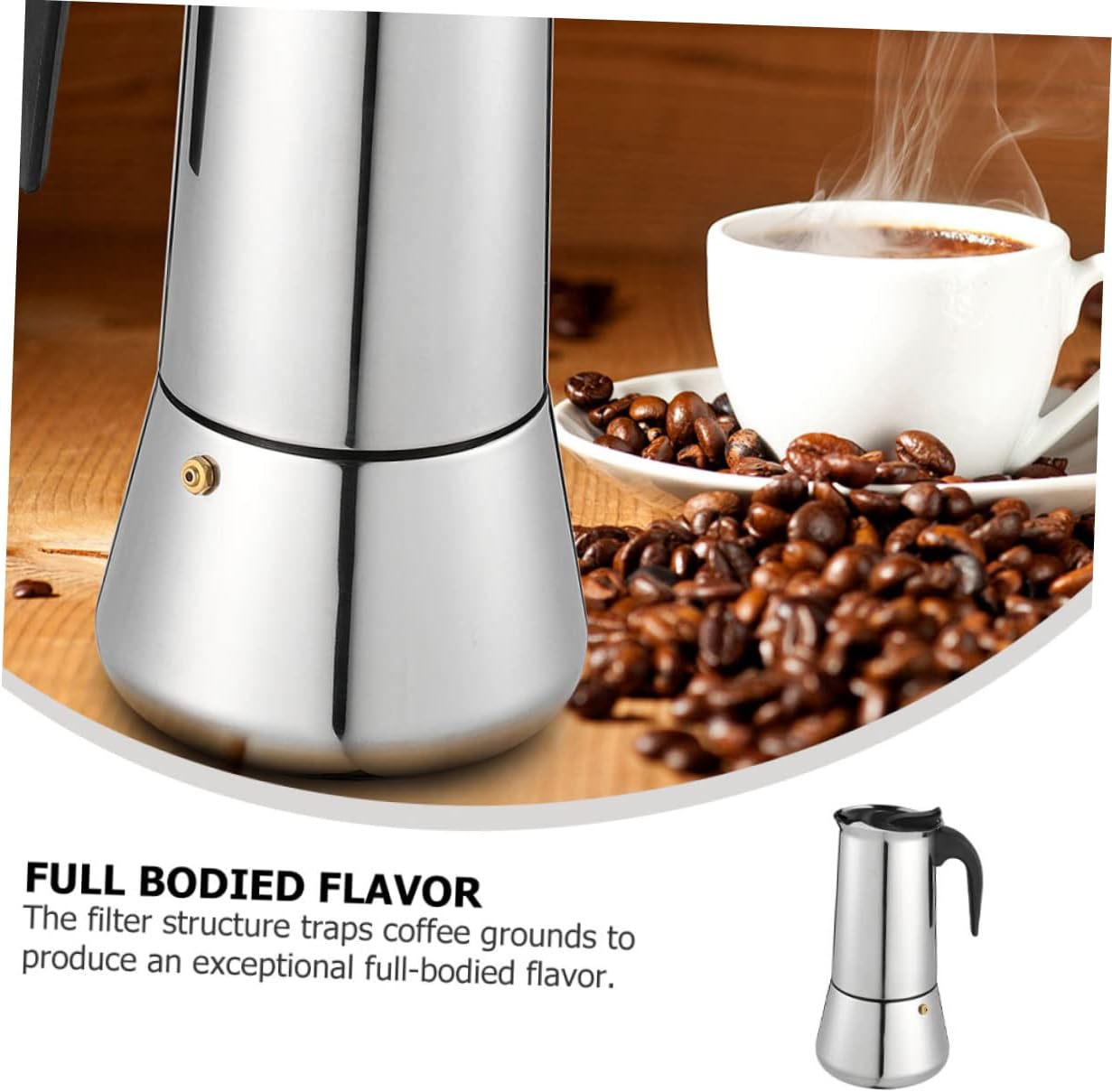 SMASOLO Stainless Steel Espresso Coffee Pot for Induction Cookers Food Grade Italian Maker with Scald Handle Compact Design for Home Office Restaurant Use