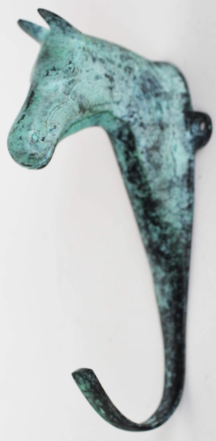 CHALLENGER Horse Equestrian Horse Home Decor Wall Mount Hook in Patina Finish 6734PT