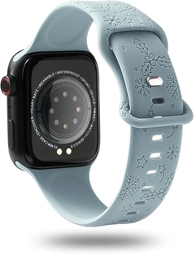 Correa de Navidad compatible con correas de Apple Watch de 1.929 in 1.772 in 1.732 in 1.654 in 1.614 in 1.575 in 1.496 in, banda grabada con diseños Correa de Navidad compatible con correas de Apple Watch de 1.929 in 1.772 in 1.732 in 1.654 in 1.614 in 1.575 in 1.496 in, banda grabada con diseños