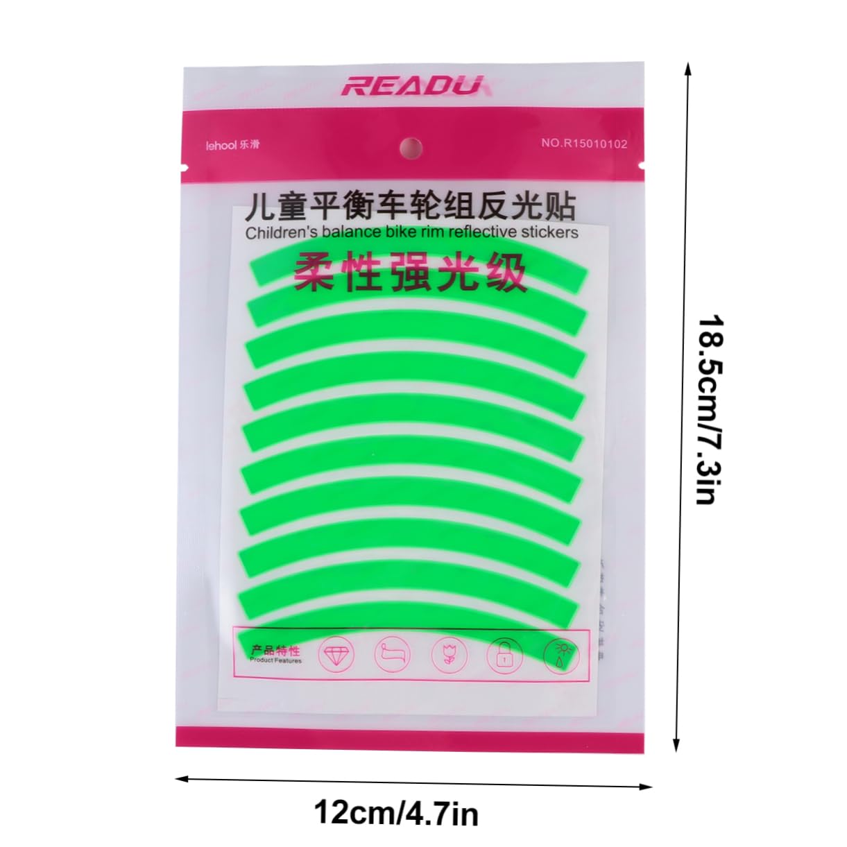 SUPVOX Bicycle Reflective Stickers 5 Pack Reflective Warning Strips Kit for Bike Safety Waterproof Tool- Install