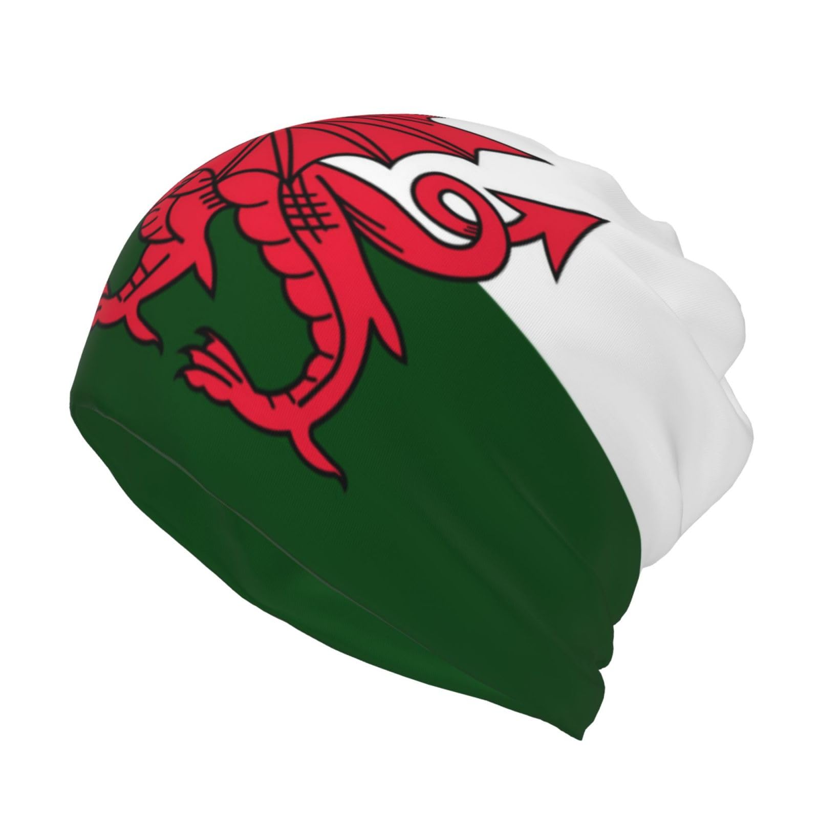 KWQDOZF Wales Flag Beanie Hat Chemo Hat Cancer Headwear Skull Hat Slouchy Beanie Knit Skull Cap for Women Men