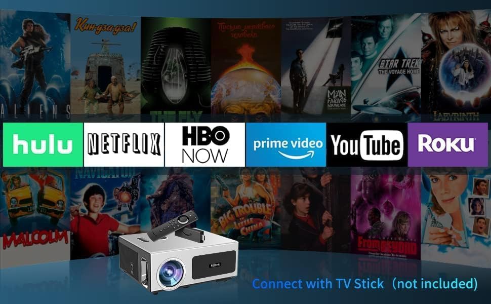 Miniatura 7 de Proyector inteligente ANSI 2000 para exteriores 4K con WIFI y Bluetooth, enfoque automático, audio DoIby, ARC, PPT, proyector de cine al aire libre