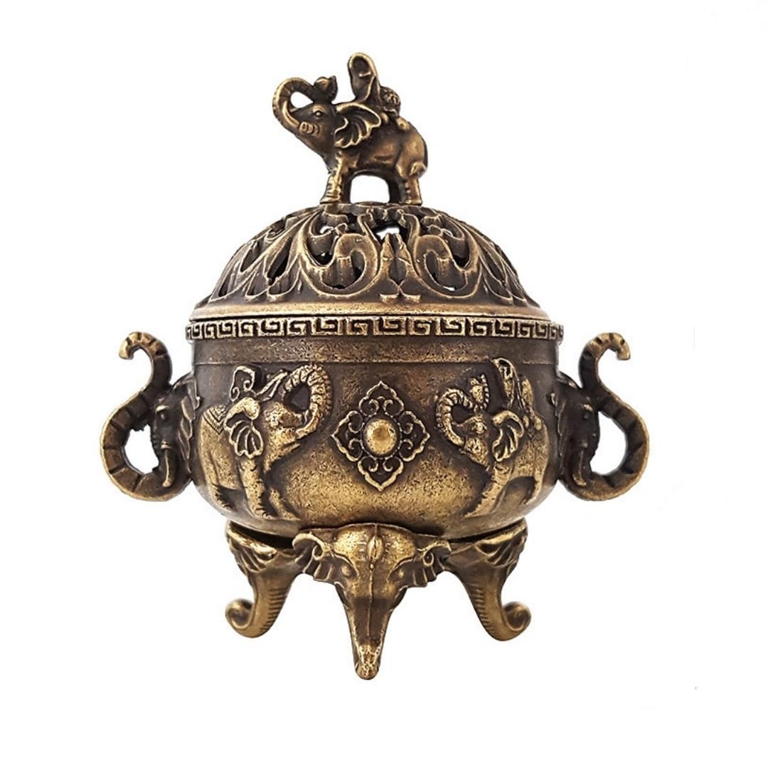 Antique Elephant Incense Burner, Mini Altar Holder