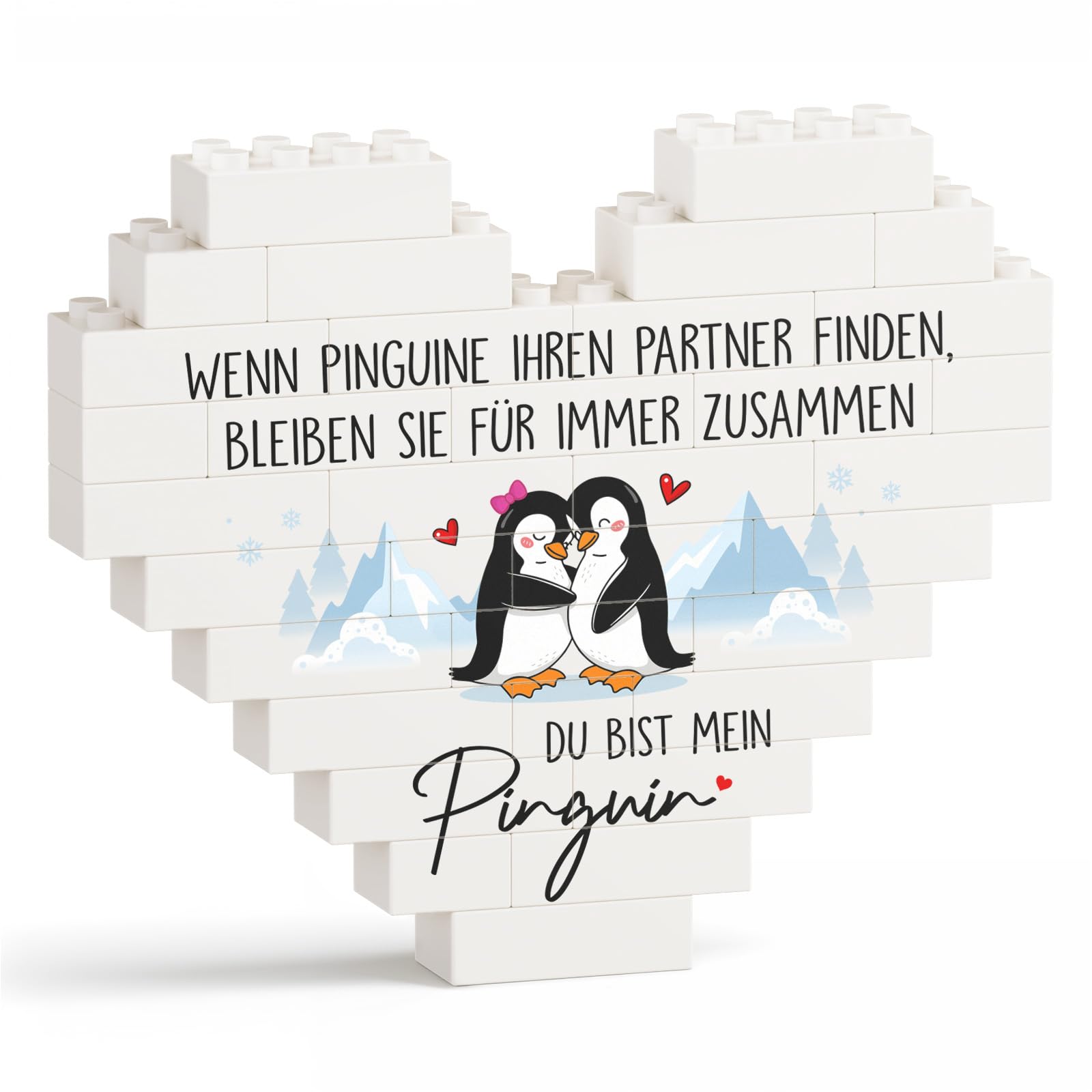 Craftique Ich Liebe Dich Geschenke für Männer Frauen, Herzförmig Pinguin Decoration, Ostern Jahrestag Geschenk für Ihn Sie, Geschenke für Freund Freundin Ehemann Ehefrau, Valentinstagsgeschenk