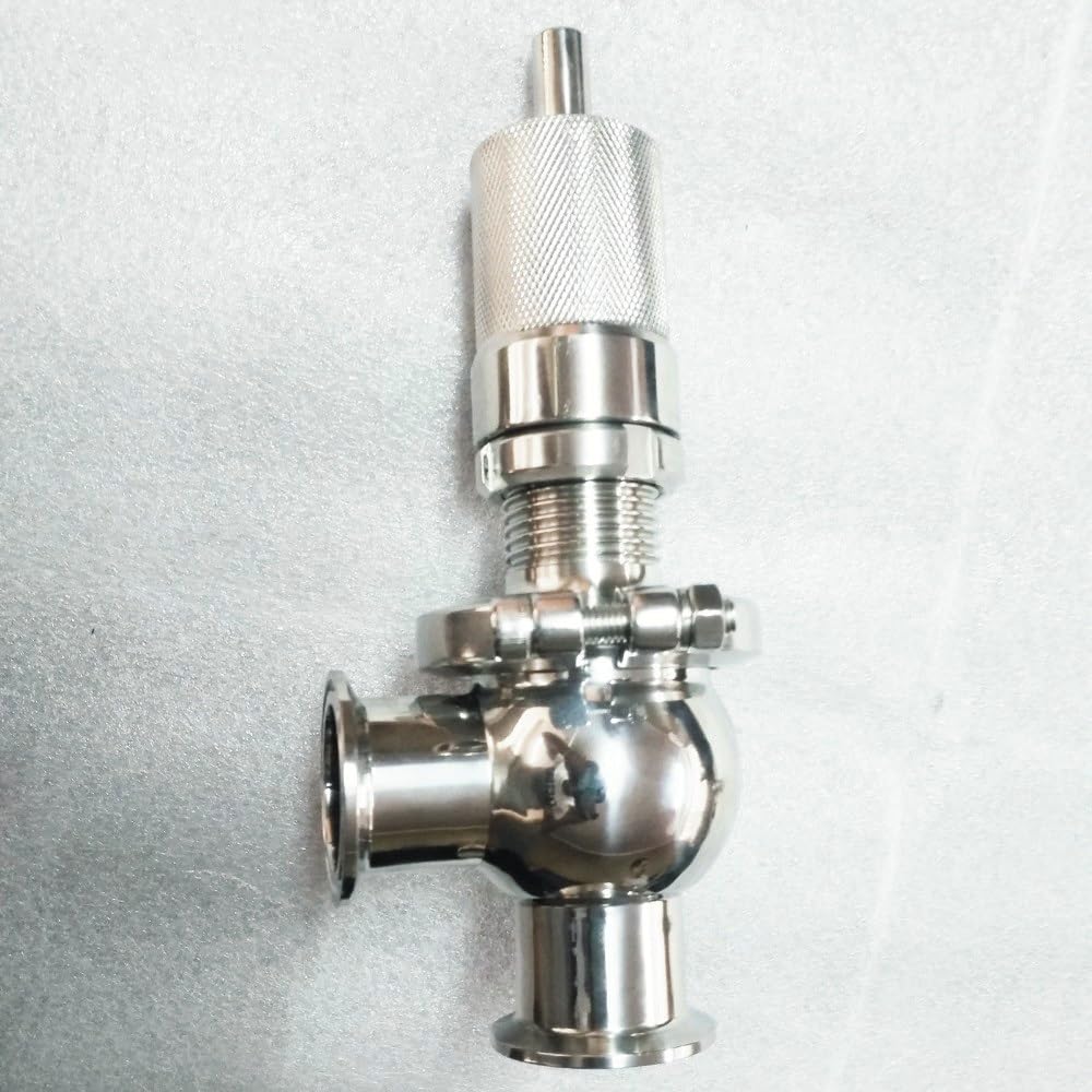 1.5 "Tri Clamp Réglable Soupape De Sécurité De Surpression Sanitaire SUS 304 en Acier Inoxydable Liquide Gaz Brassage Argent (Size : 3-8 Bar)