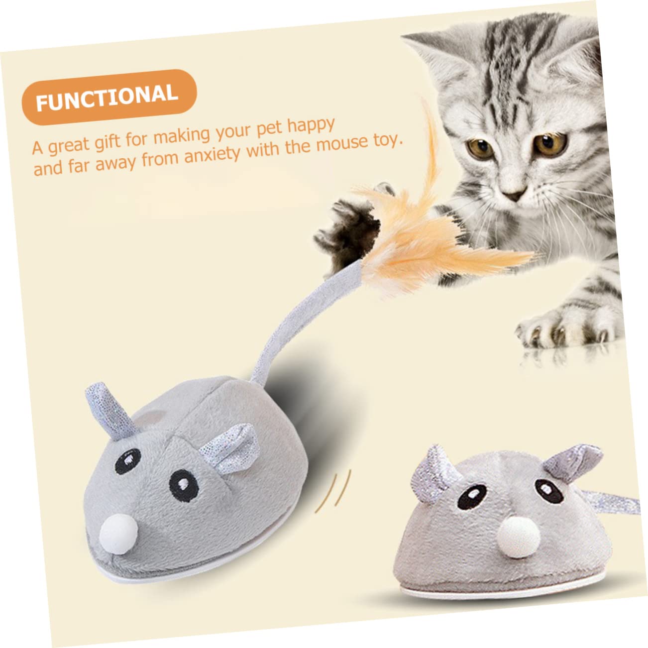 VANZACK Lot De 3 Souris Électriques Rechargeables pour Chat Jouets Dintérieur pour Chat Instincts De Chasse