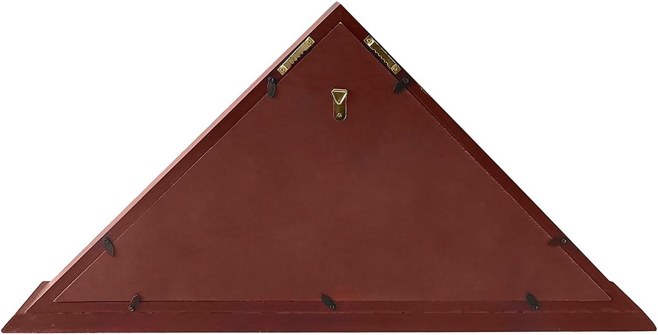 DECOMIL 5X9 Flag Display Case for American Veteran Burial Flag – Folded Flag Case, Memorial Flag Box, Flag Shadow Box, Wall Mounted, Solid Wood, Cherry