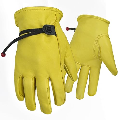 Hocoi Moa Guantes de trabajo para niños pequeños de 2 a 12 años, guantes de trabajo de cuero para niños de piel de ovejapiel de vacuno