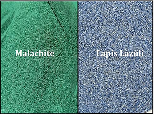 Natural Gemstone Fine Crushed Powder -Set of 2, Malachite & Lapis Lazuli Dust Powder, Great for Resin Craft, Mineral Art, Inlay Work