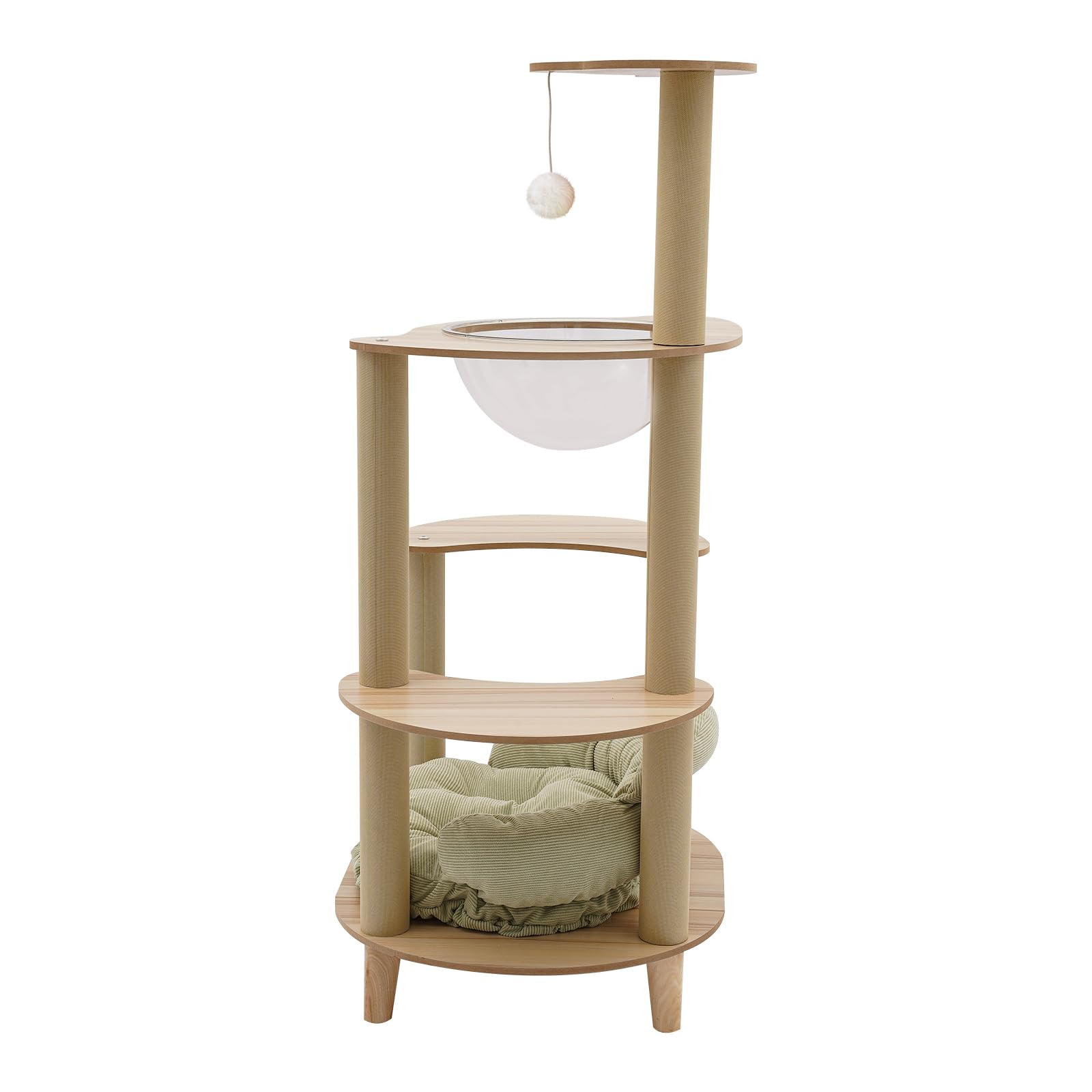 Torre per gatti a 5 piani, struttura per arrampicata con letto imbottito, tiragraffi per gatti, torre da arrampicata per appartamenti, negozi di animali, soggiorno, 60 x 50 x 115 cm
