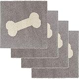 オカ(OKA) ペット用ラグマット ピタペトモ 約45cm×45cm 4枚セット ボーン ブラウン 吸着 ずれない タイルカーペット ジョイントマット