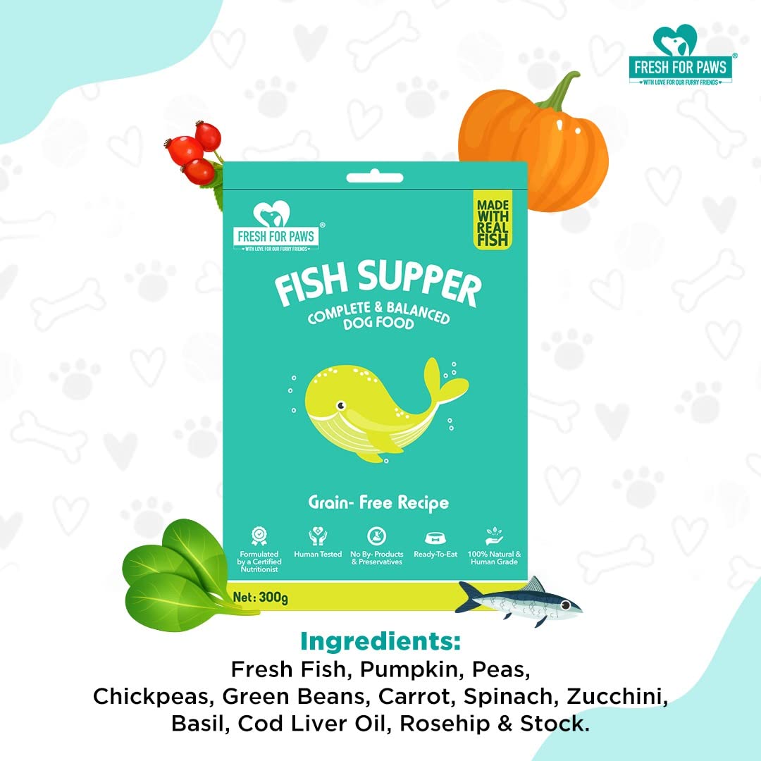 Fresh For Paws 100% Natural and Human Grade All Non-Vegetarian Fresh Wet Dog Food Ready to Eat| Pack of 5, 100 Gram