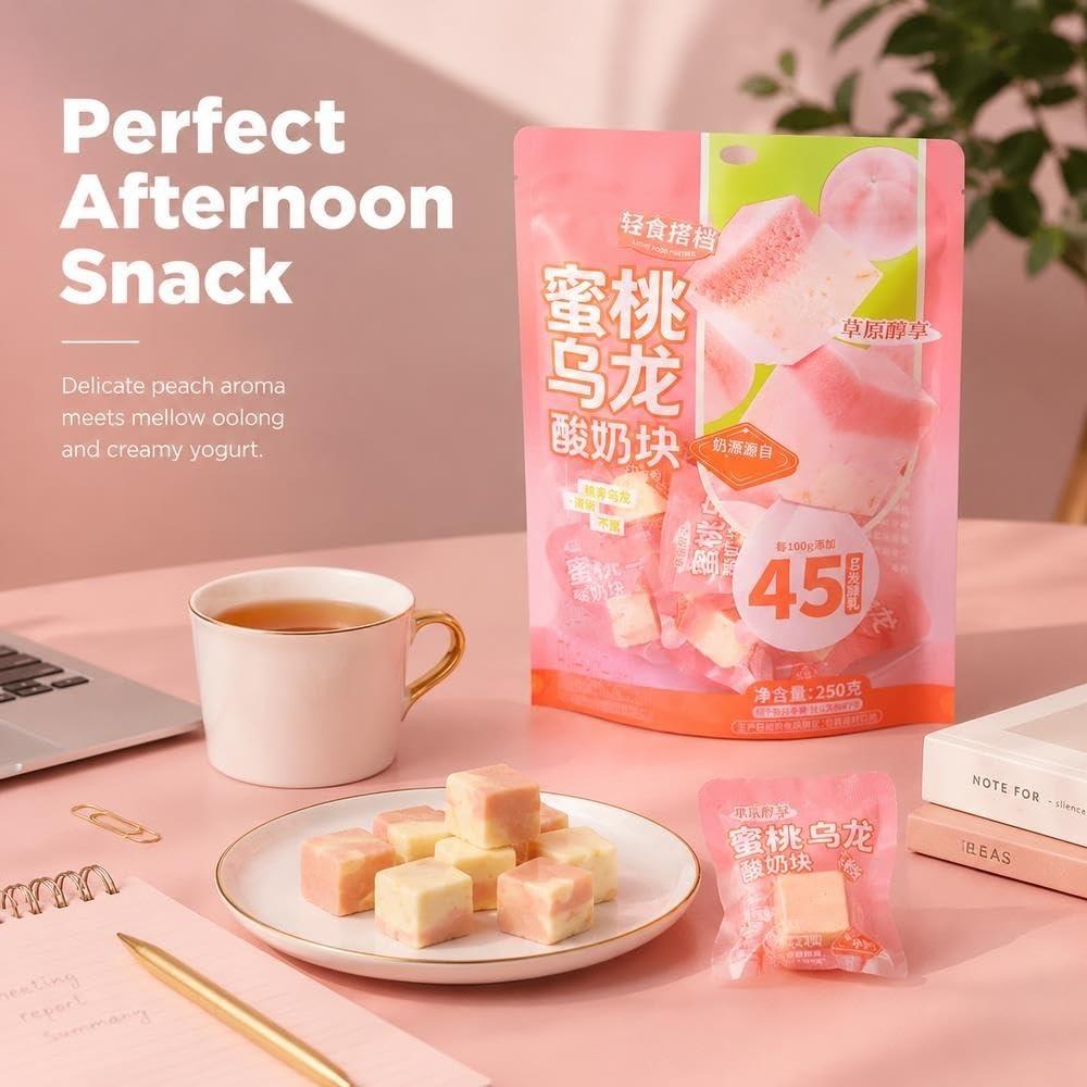 Jogurt Brzoskwiniowo-Oolong Bites 250g, Miękkie Fermentowane Owoce