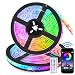 LED Strip Lights Music Sync, KDORRKU 32.8FT/10M Flexible Waterproof RGB LED Light Strips for Bedroom with Remote Color Changing Neon Lights 300LEDs 5050 Tape Rope Lights 12V for Room Mood Lighting