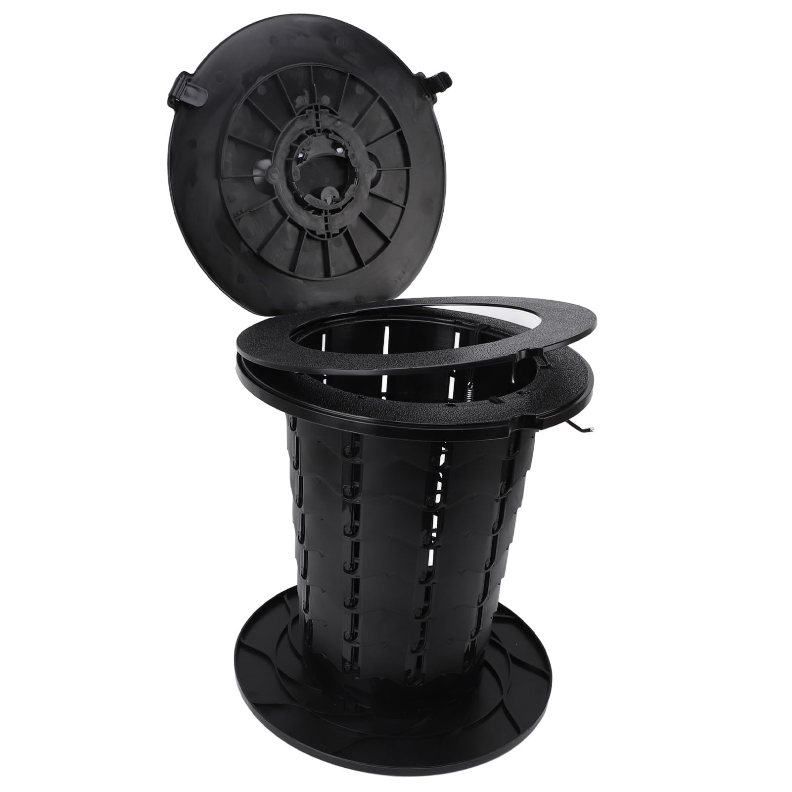 Alomejor Inodoro Portátil Retráctil de Altura Ajustable, Orinal de Viaje Plegable Estable para Acampar, Pescar, Adultos, Niños, Capacidad de Carga de 330,7 LB, Negro