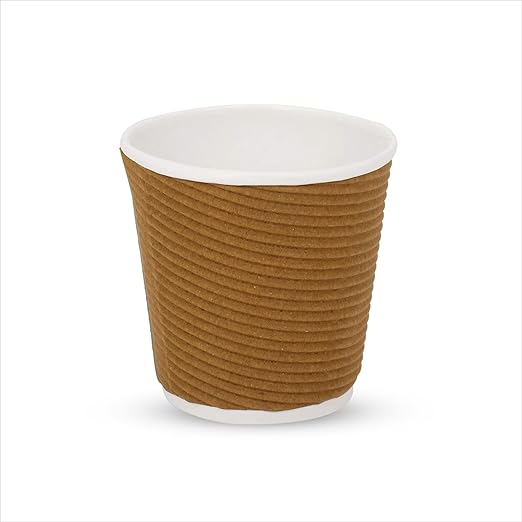 Adx Packaging Ripple Paper Cups 90 ML Brown for Coffee, Tea and ...