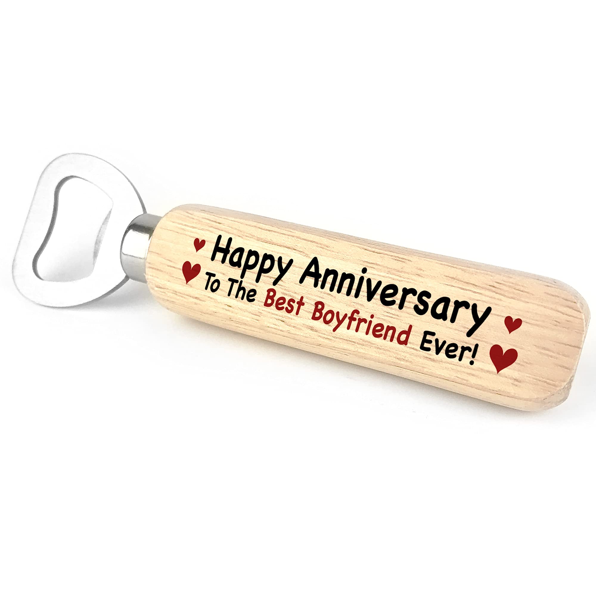 Novelty Anniversary for Boyfriend Wooden Bottle Opener Gift for Him Keepsake